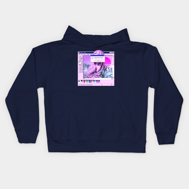 Vaporwave Roman Bust Kids Hoodie by mrcatguys